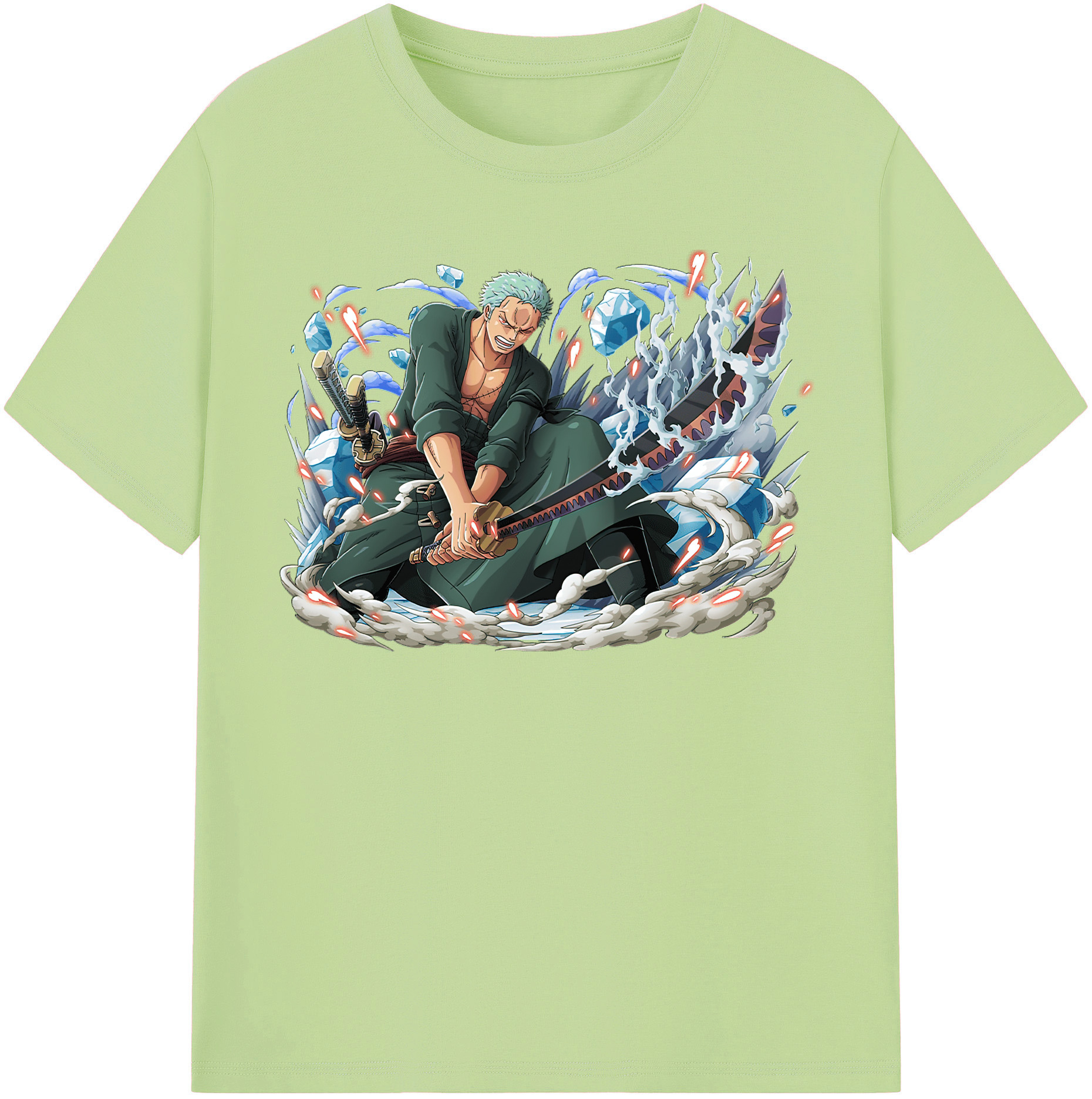 ワンピース ロロノア・ゾロ ONE PIECE Roronoa Zoro 綿100％半袖Tシャツ（フロントプリント）